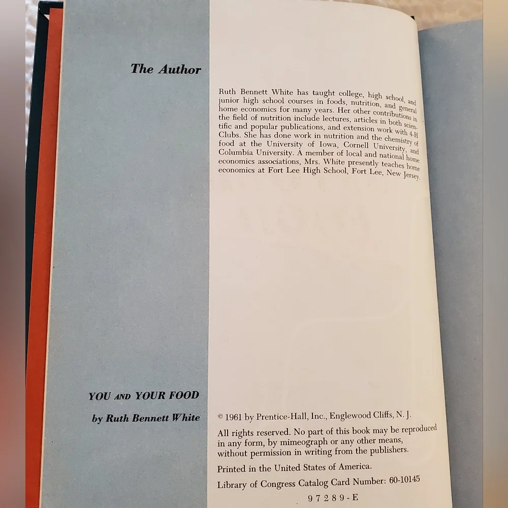 You and Your Food by - Vintage Kitchen and Nutrition Book 1961